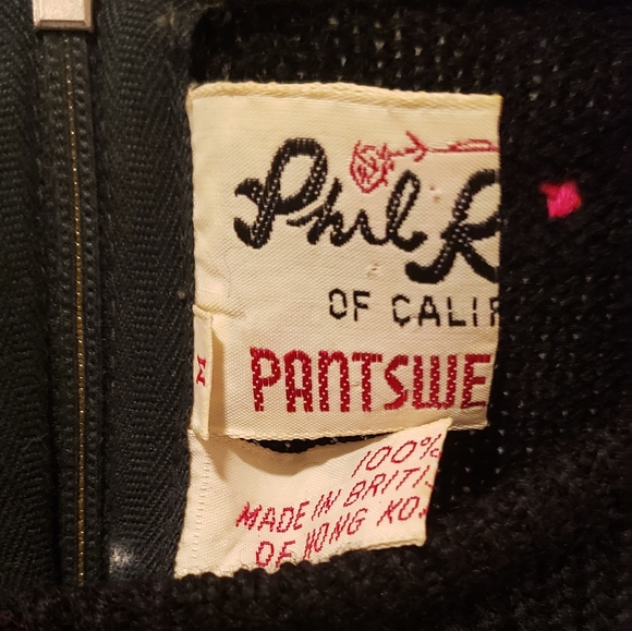 Vintage Sweater Phil Rose of California Wool Crochet Applique 1960s Small - Picture 4 of 5